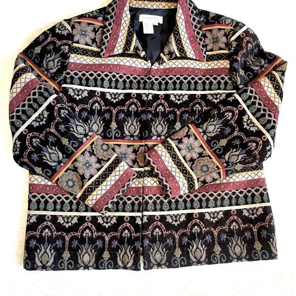 Vintage Coldwater Creek PL Tapestry Jacket Boho Southwestern Woven Coat - Picture 9 of 10
